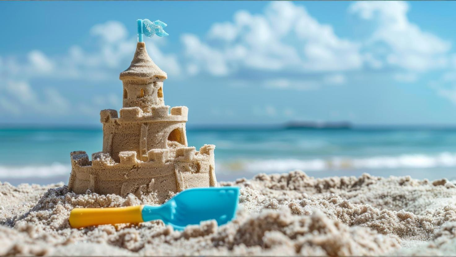 Sand castle on beach showing how Magic Apple building great hotel front desk phone system solutions.